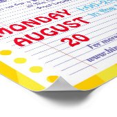 terug naar school PTA-evenement PTO-kleuterleraar Poster (Hoek)