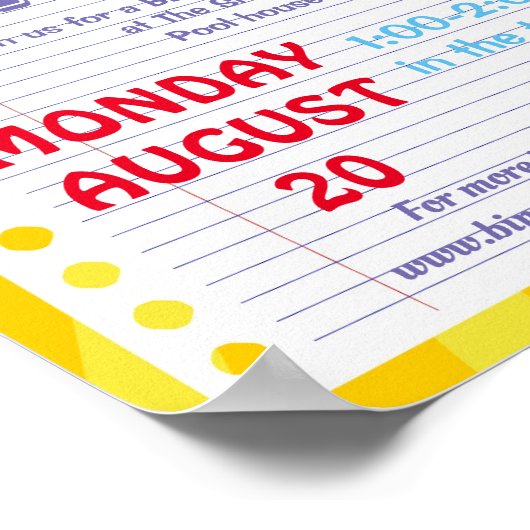 terug naar school PTA-evenement PTO-kleuterleraar Poster (Hoek)