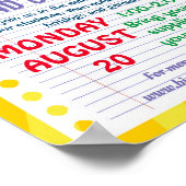 terug naar school PTA-evenement PTO-kleuterleraar Poster (Hoek)