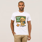 Terug naar School Pup - Schattigee Golden Retrieve T-shirt (Voorkant volledig)