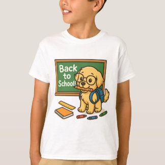 Terug naar School Pup - Schattigee Golden Retrieve T-shirt