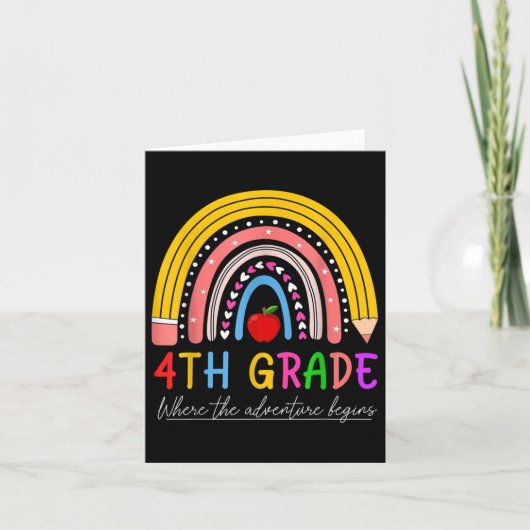Terug naar school Rainbow 4th Grade waar het avont Kaart (Voorkant)