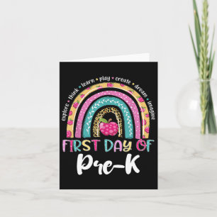 Terug naar school Rainbow Happy First Day of Pre-K Kaart