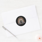 Terug naar school Rainbow Leopard Tweede Grade Tea Ronde Sticker (Envelop)