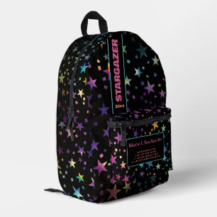 Terug naar school Rainbow Pastel Glitter Sterrenna Bedrukte Rugzak