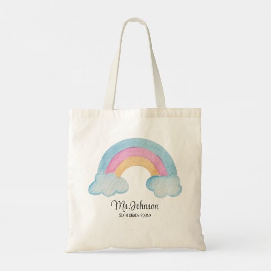 Terug naar school Rainbow Teacher Appreciation Gif Tote Bag (Achterkant)