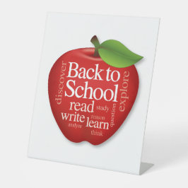 Terug naar School Reclamebord Met Voetstuk