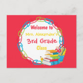 Terug naar School Red Briefkaart (Voorkant)