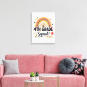 Terug naar school regenboog 4e klas squad canvas afdruk (Insitu (Woonkamer))