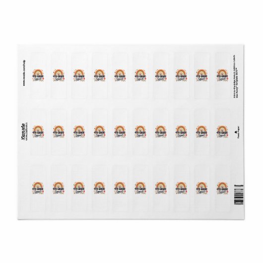 Terug naar school regenboog 4e klas squad etiket (Full Sheet)