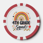 Terug naar school regenboog 4e klas squad poker chips (Voorkant)