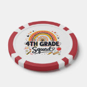 Terug naar school regenboog 4e klas squad poker chips (Enkel)