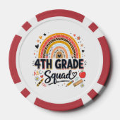 Terug naar school regenboog 4e klas squad poker chips (Achterkant)
