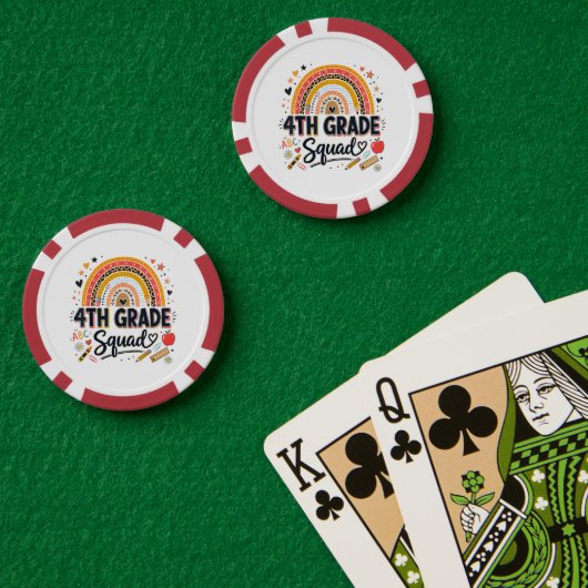 Terug naar school regenboog 4e klas squad poker chips (Pokertafel (Dubbel))