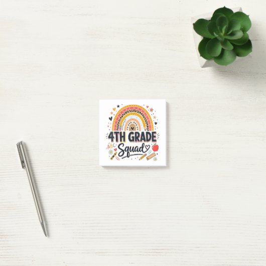 Terug naar school regenboog 4e klas squad post-it® notes (Kantoor)