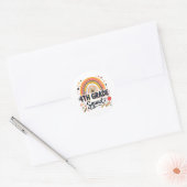 Terug naar school Regenboog 4e klas Squad Ronde Sticker (Envelop)
