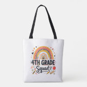 Terug naar school regenboog 4e klas squad tote bag (Achterkant)