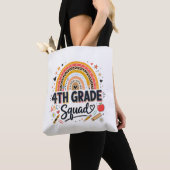 Terug naar school regenboog 4e klas squad tote bag (Dichtbij)