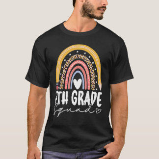 Terug naar school regenboog 7e zevende klas squad t-shirt
