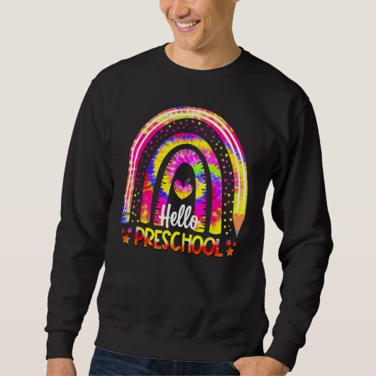 Terug Naar School Regenboog Boho Tie Dye Leraar Ha Trui (Voorkant)