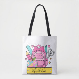 terug naar school Regenboog Leraar Leven Tote Bag