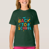 Terug naar School Retro 8-Bit Gamer Typography Des T-shirt (Voorkant)