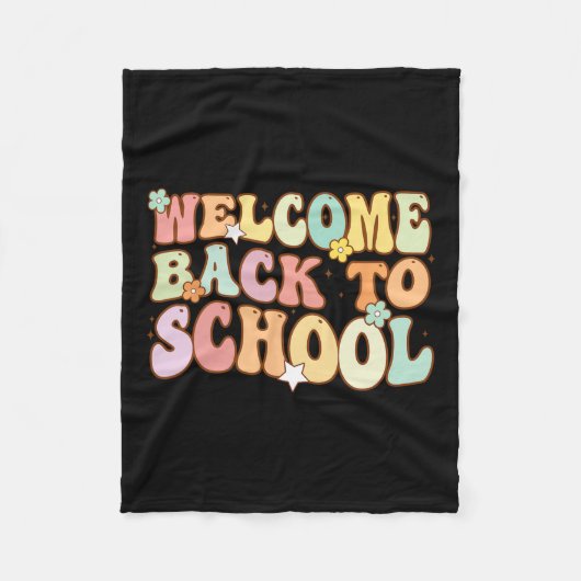 Terug naar school Retro Eerste dag van de school l Fleece Deken (Voorkant)