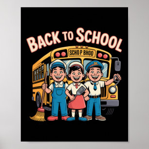 Terug naar school retro kunst – onbezongen schoolh poster