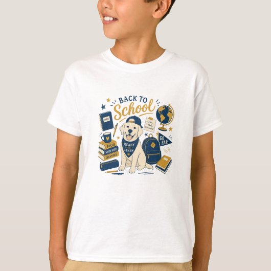 Terug naar school Retro Labrador T-shirt (Voorkant)