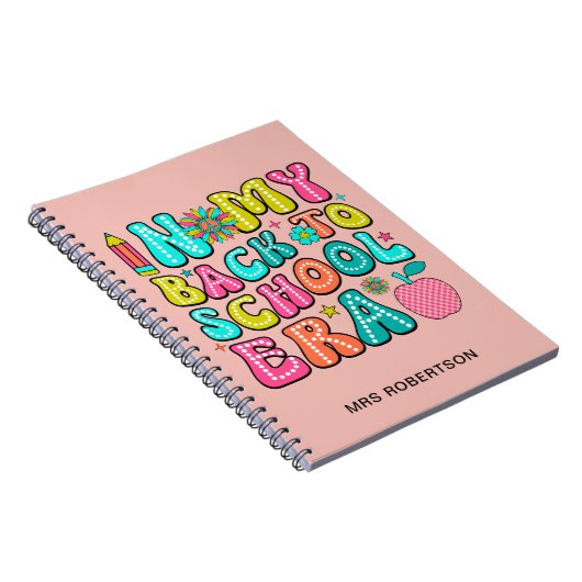 Terug naar school retro leraar spiraal notitieboek (Rechterzijde)