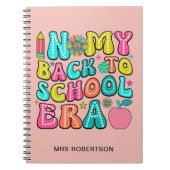 Terug naar school retro leraar spiraal notitieboek (Voorkant)