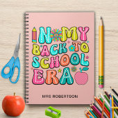 Terug naar school retro leraar spiraal notitieboek