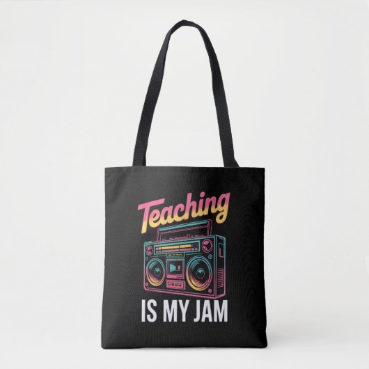 Terug naar school Retro lesgeven is mijn Jam 80s Tote Bag (Voorkant)