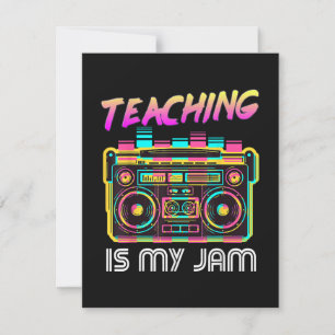 Terug naar school Retro Onderwijs is mijn Jam 80s Feestdagenkaart