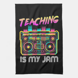 Terug naar school Retro Onderwijs is mijn Jam 80s Theedoek