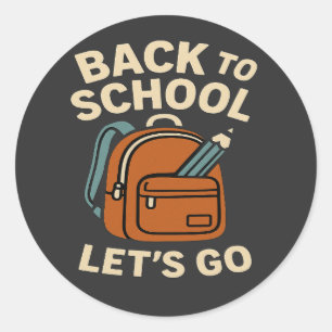 Terug naar School Retro studenten leraren en ouder Ronde Sticker