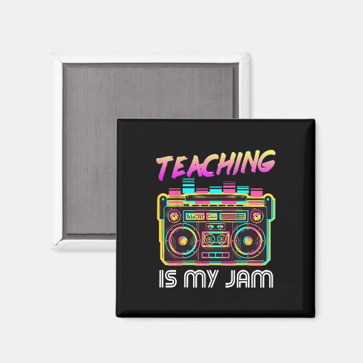 Terug naar School Retro Teaching is Mijn Jam 80s T Magneet (Voorkant / Achterkant)