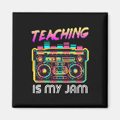 Terug naar School Retro Teaching is Mijn Jam 80s T Magneet (Voorkant)
