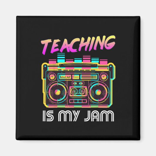 Terug naar School Retro Teaching is Mijn Jam 80s T Magneet (Voorkant)