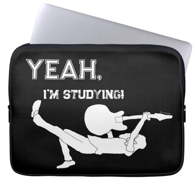 Terug naar School Rocker "Ja, ik studeer" Laptop Sleeve (Voorkant)