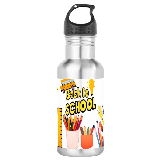 Terug naar school Roestvrij water fles met (Voorkant)