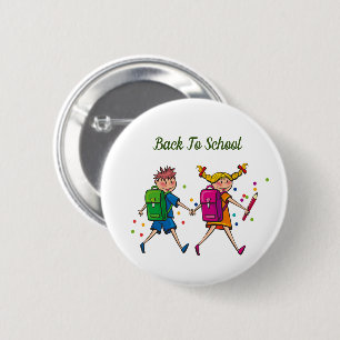 Terug naar school ronde button 5,7 cm