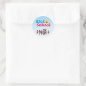 Terug naar school ronde sticker (Tas)