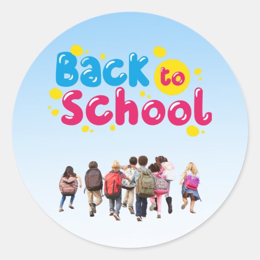 Terug naar school ronde sticker (Voorkant)