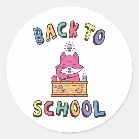 Terug naar school ronde sticker (Voorkant)