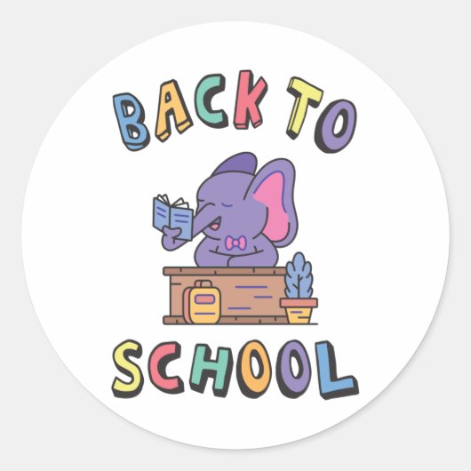 Terug naar school ronde sticker (Voorkant)