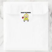 Terug naar school ronde sticker (Tas)