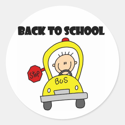 Terug naar school ronde sticker (Voorkant)