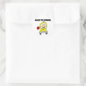 Terug naar school ronde sticker (Tas)