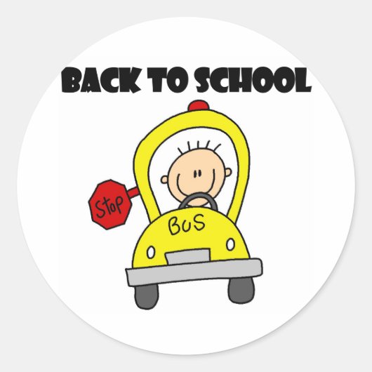 Terug naar school ronde sticker (Voorkant)